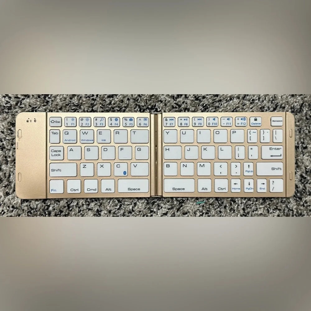 F88 Foldable Wireless Bluetooth Keyboard Gold iOS Android Windows - Picture 8 of 11